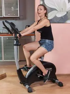 30 Plus Woman Alena K Gets Totally Naked After Riding The Exercise Bike