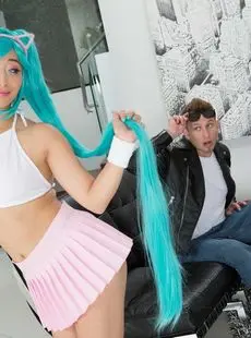 Asian Cutie Ayumu Kase Seduces A White Boy In Her Cosplay Outfit