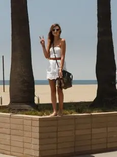 Brunette Teen Alex Mae Posing Pantyless Flashing Her Tits On The Sandy Beach 63565406