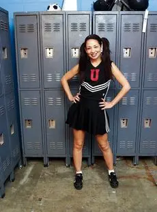 Clothed Asian Milf Coco Velvet Flashing Upskirt Ass In Cheerleader Outfit