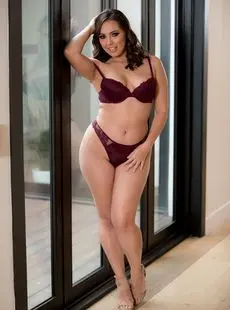 Curvy Brunette Teen Alina Lopez Presents Her Curvy Figure By The Window 11582820