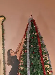 Hot Wife Alyssia Kent Dresses The Xmas Tree Before Riding Atop Her Mans Cock