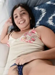 Latina From El Salvador Luna Leve Gives The Close View Of Her Hairy Pussy