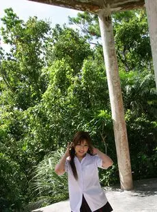 Lovely Asian Babe Miyu Sugiura Taking Off Her School Uniform Outdoor