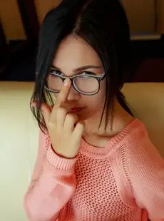 Naughty Alla B Takes Her Sexy Glasses Off And Rubs Her Delicious Pussy With It