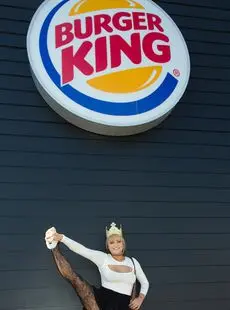Naughty Teen Gwen Stanberg Licks Her Big Boobs At The Burger King Restaurant 59551931