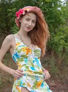 Pale Redhead Olivia I Strips Naked After Getting Knee Deep In A Marsh