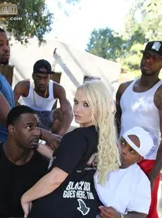 Pretty Petite Blonde Bella Jane Gets Some Bbc In Outdoor Interracial Gangbang