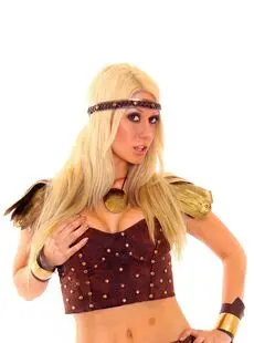 Sexy Blonde Jazy Berlin Whips Out Her Big Tits And Twat From Cosplay Outfit