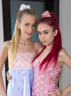 Skinny Teen Lesbians Ariel And Ivanka Removes Lingerie In Knee Socks