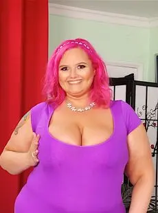 Ssbbw Sara Star Sports Pink Hair While Licking A Cock During A Tit Fuck