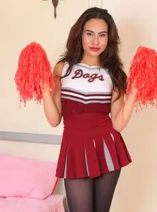 Stunning Cheerleader Alegra Thomas Stripping And Exposing Medium Tits 36077779
