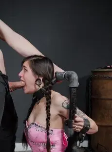 Tattooed Sex Slave Luna Lovely Endures Hard Oral Sex While In Bondage
