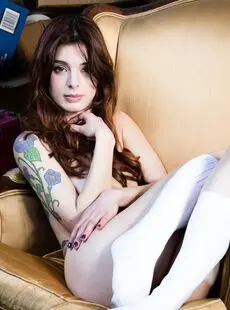 Tattooed Teen Azura Starr Plays With Her Pierced Pussy In Dirty White Socks