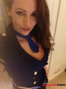 Anastasia Harris Selfies Sexy Outfit and Blue Lingerie 42x1280