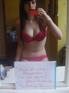 AMALAND Hot brunette in front of the mirror