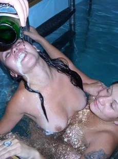 AMALAND girls naked fun at pool