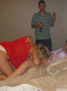 AMALAND threesome with two blondes lucky guy