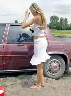 washing the car