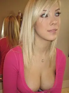 Pretty Blonde Minx Britney Beth Teases With Cleavage Before Showing Big Tits