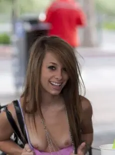 Sweet Teen Rilee Jensen Exposes Her Small Tits In A Public Square