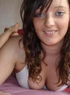 AMALAND curly brunette with big boobs pose