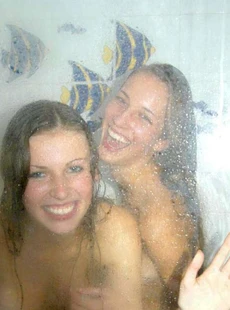 AMALAND naked cuties having lesbian fun in thehower