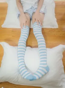 Cosplay Rabbit Play Movie Vol.049 Blue and White Striped Socks