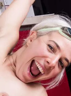 WeAreHairy Cordelia Peels Swimsuit To Reveal Tiny Tits Hairy Pussy