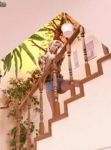 Samantha Stairway Masturbation