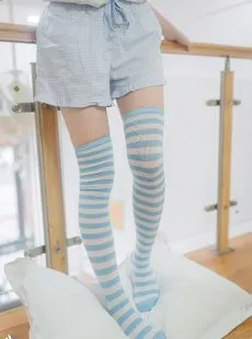 Cosplay Rabbit Play Movie Vol.049 Blue and White Striped Socks