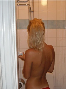 AMALAND blonde girl having fun inside her room naked