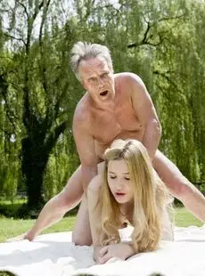 Sweet Young Blonde Cherry Bright Getting Banged By Oldman Cock At The Park