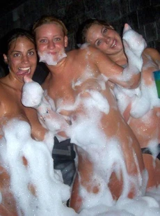 AMALAND girls naked fun at pool