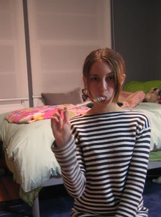 AMALAND kinky teen licking lollipop