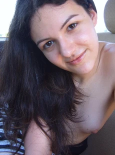 AMALAND hot girl topless inside backseat of a car